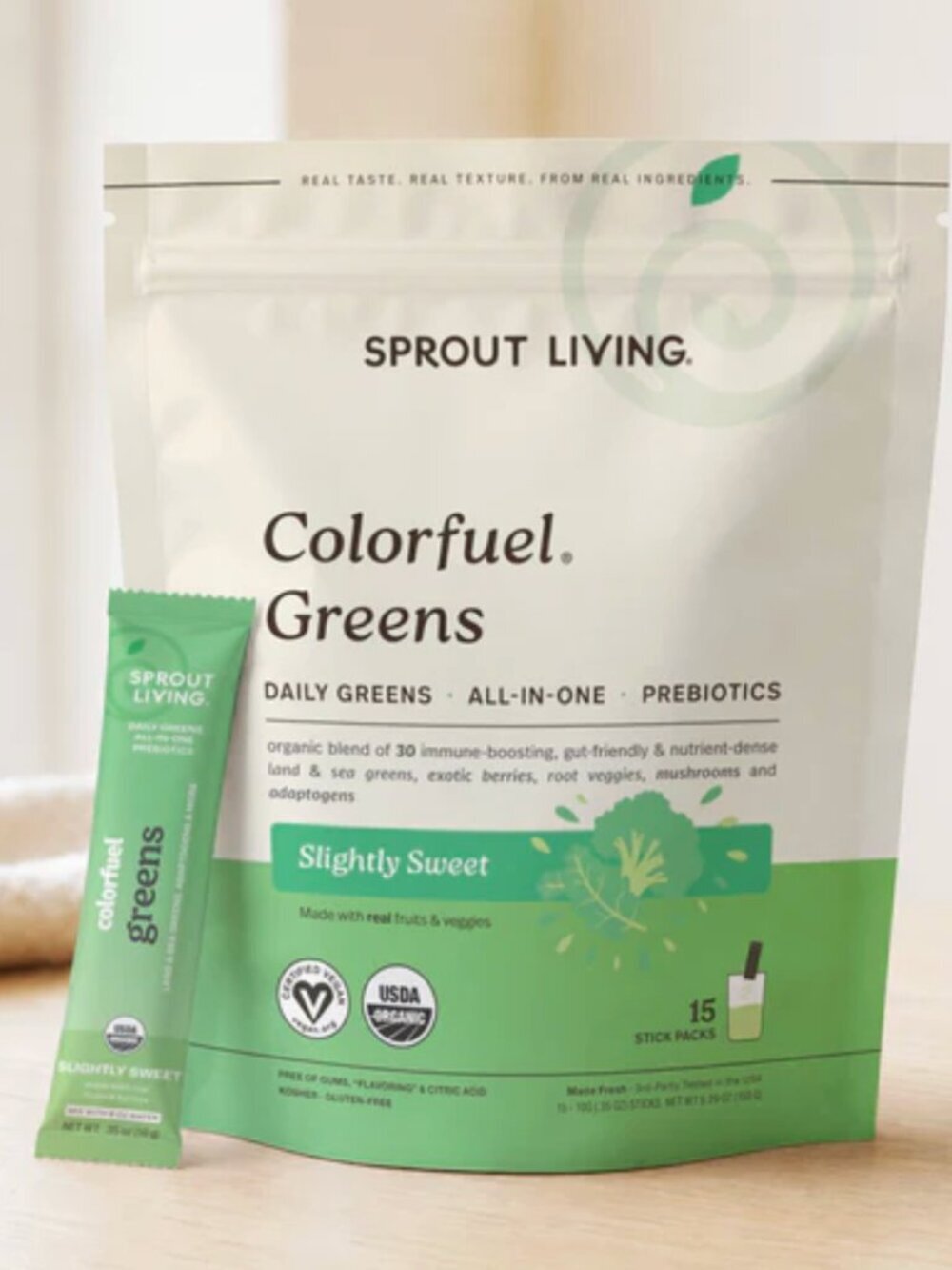 NWT Sprout Living Colorfuel Greens Prebiotic - Slightly Sweet Greens Blend 15